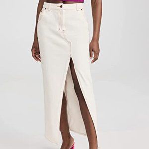 NWT Lioness Cream Denim Maxi Skirt